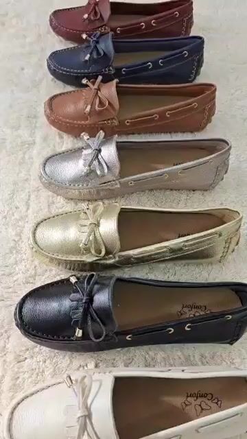 Vídeo de Mocassim Feminino Sola Drive Couro Legitimo Via Jully 34 ao 40 - Branco