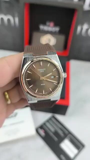 Video de Tissot PRX 37mm - AÇO/MOSTRADOR MARROM - SILICONE