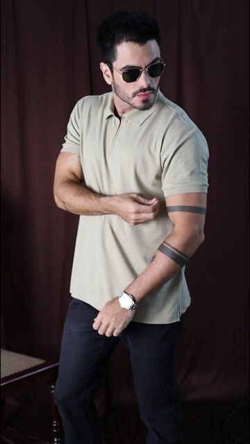 Vídeo de Polo masculino algodão com elastano com zíper "Light"