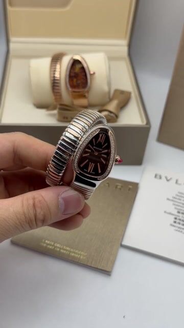 Video de Bvlgari Serpenti Tubogas 33mm - AÇO COM ROSE/MOSTRADOR PRETO