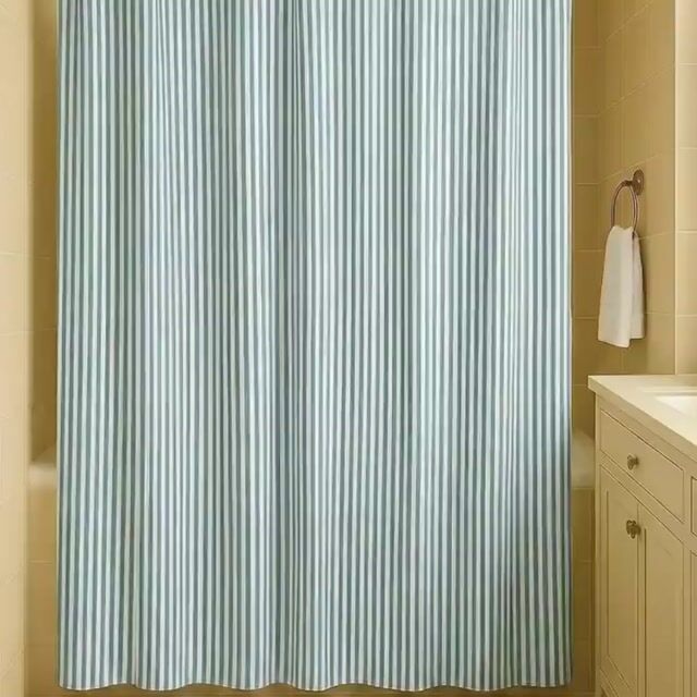 Video de Cortina de Baño de Tusor Pesado Mil Rayas Karina Echt® - 180x180 cm