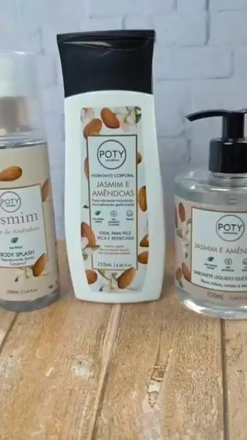 Vídeo de Kit Jasmim e Amêndoas Poty Cosméticos (3 Produtos)