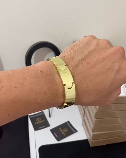 Vídeo de BRACELETE LISO 15MM - 21cm (MOEDA ANTIGA)