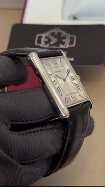 Video de Cartier Tank Américaine 30mm - AÇO/MOSTRADOR BRANCO - COURO