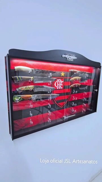Video de Expositor Suporte Para 14 Facas Luz Led Com Porta Fundo Time