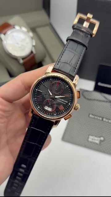 Video de Montblanc Chronograph 49mm - AÇO ROSE/MOSTRADOR PRETO - COURO