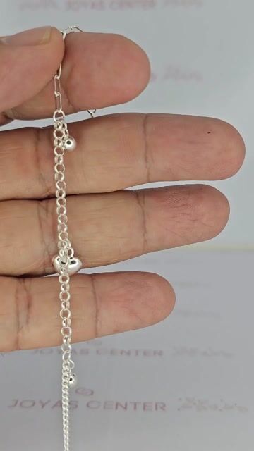 Video de Pulsera Plata 925 Corazon Inflado Bolitas 16.5 Cm Pd - C2248