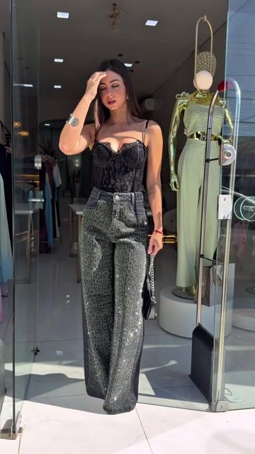 Video de Wide leg Simone strass