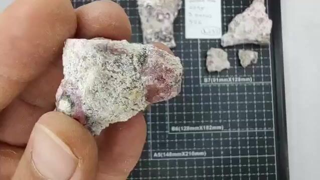 Video de 229 gr Granate Frambuesa y Vesuvianita (5 pz) - Minerales de Colección