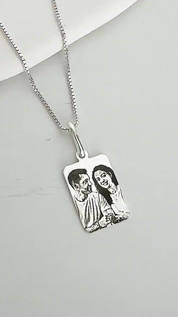 Vídeo de Colar Plaquinha Lisa 11x16mm Personalizado