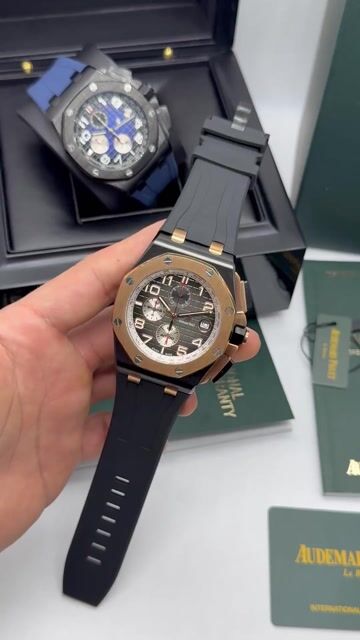 Video de Audemars Piguet Royal Oak Offshore 44mm - AÇO PRETO COM ROSE/MOSTRADOR PRETO - SILICONE