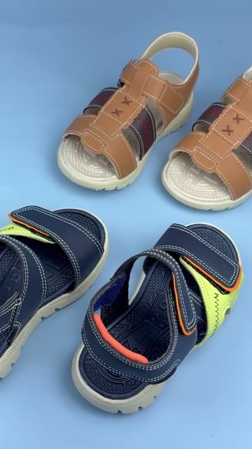 Video de Papete Calce Fácil Infantil Menino Antiderrapante Casual Verão Escolar Caramelo/Marrom