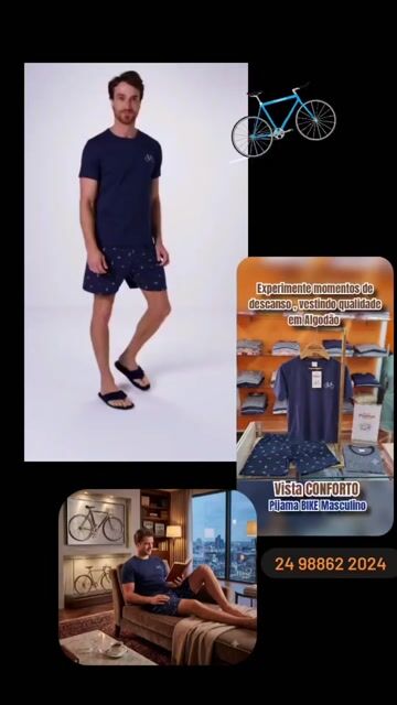 Vídeo de Pijama Masculino BIKE