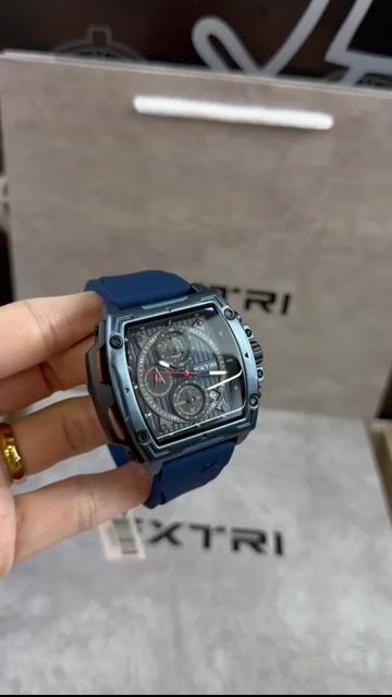 Video de EXTRI X6132 44mm - Aço azul/Mostrador Preto - SILICONE