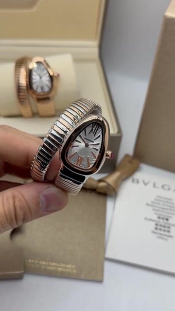 Video de Bvlgari Serpenti Tubogas 33mm - AÇO COM ROSE/MOSTRADOR BRANCO