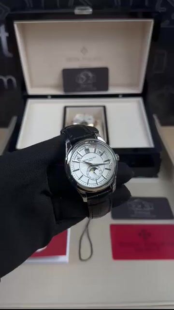 Video de Patek Philippe 41mm - AÇO/MOSTRADOR BRANCO - COURO