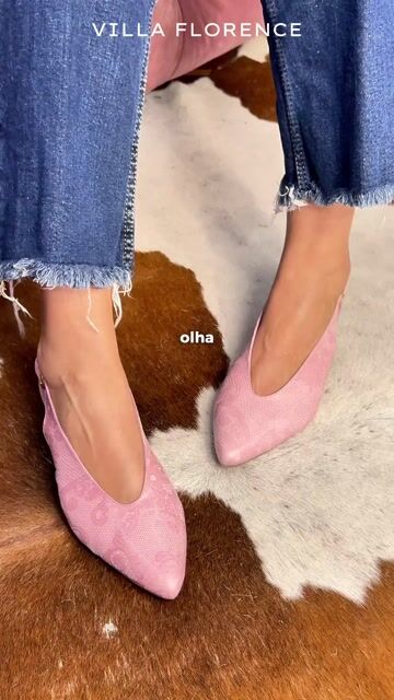 Vídeo de Slingback Couro floral rosa bb