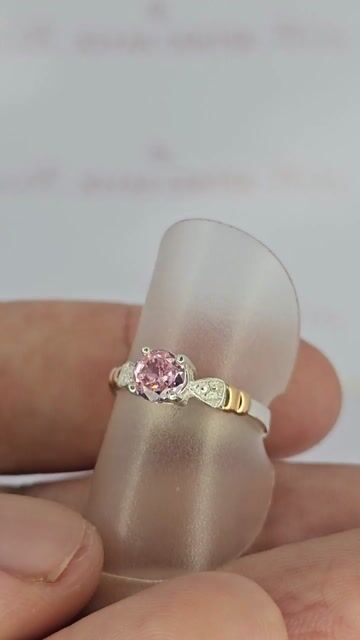 Video de Cintillo Plata Y Oro Rojo Con Piedra Rosa Mrt - C2304