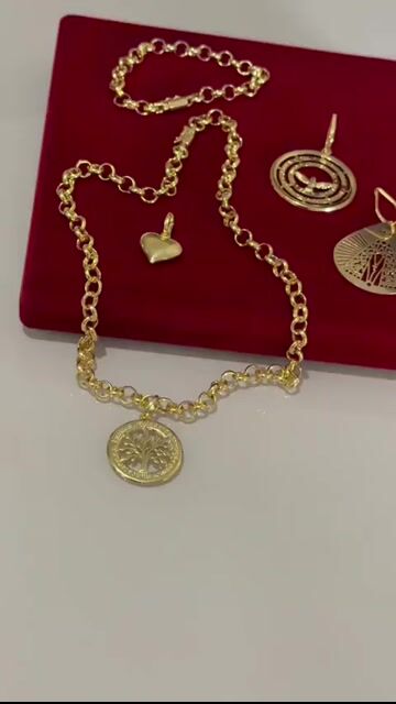 Video de Cordão Pulseira e Pingente elo Português 5 mm