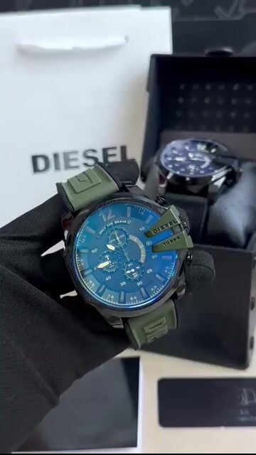 Video de Diesel 10 Bar 52mm - AÇO PRETO/MOSTRADOR PRETO - SILICONE