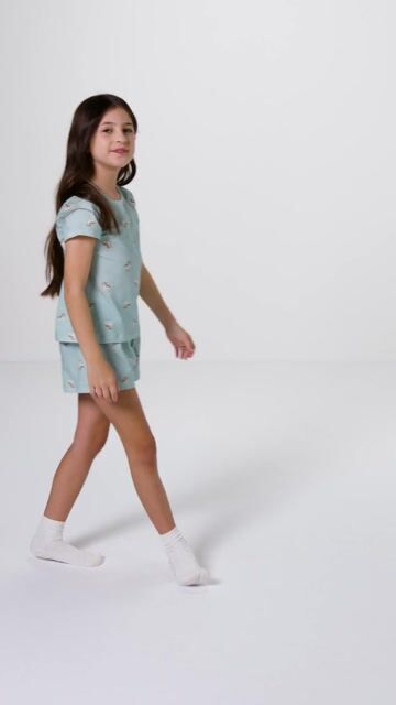 Vídeo de PIJAMA FEMININO INFANTIL MANGA CURTA COM SHORTS - 2050235
