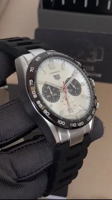 Video de TAG Heuer Carrera 44mm - AÇO/MOSTRADOR BRANCO - SILICONE