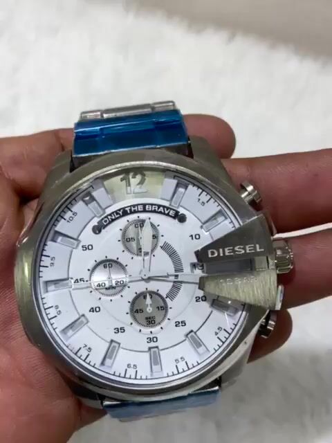 Vídeo de Mega Chief Prata Branco All White Linha Premium Cronógrafo