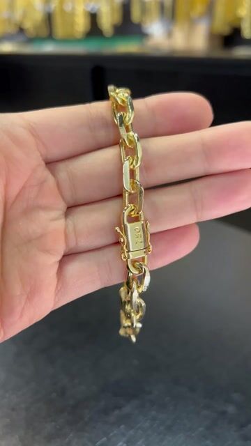 Vídeo de Pulseira Cadeado 10mm Banhado A Ouro 18K Premium