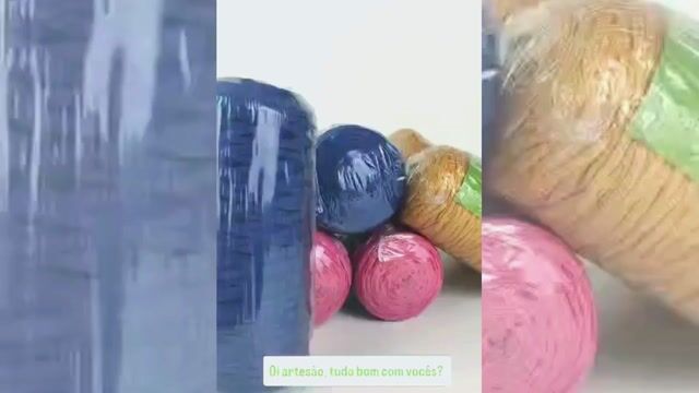 Video de FIO Náutico 4mm 1kg coloridos, 360m de Cordão para Crochê e Tricô - 100% poliéster