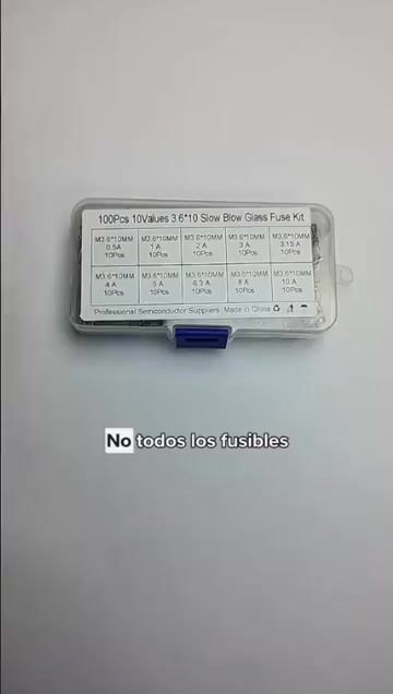 Video de Kit 100 Fusibles Vidrio 3.6x10mm Con Pines 10 Valores Fuse