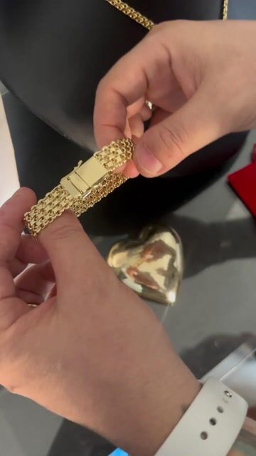 Video de Bracelete Esteira dupla 13mm fecho duplo