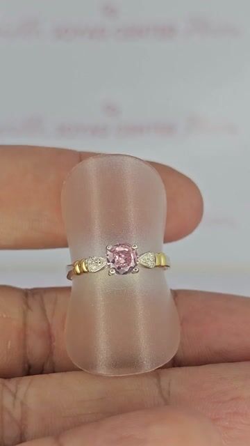 Video de Cintillo Plata Y Oro Amarillo Con Piedra Rosa Mrt - C2303