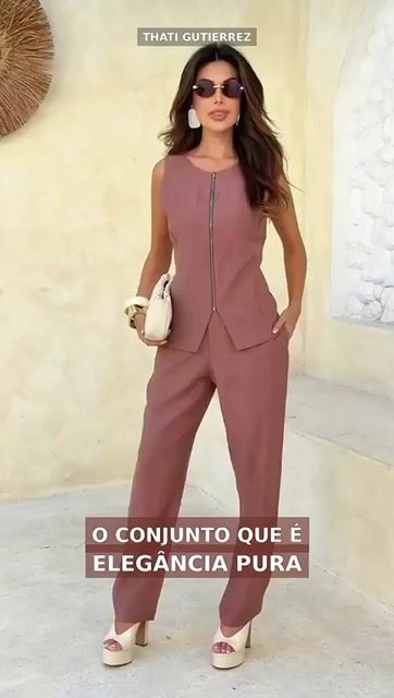 Vídeo de Conjunto Alfaiataria Suzane Blusa Calça Marrant Feminino