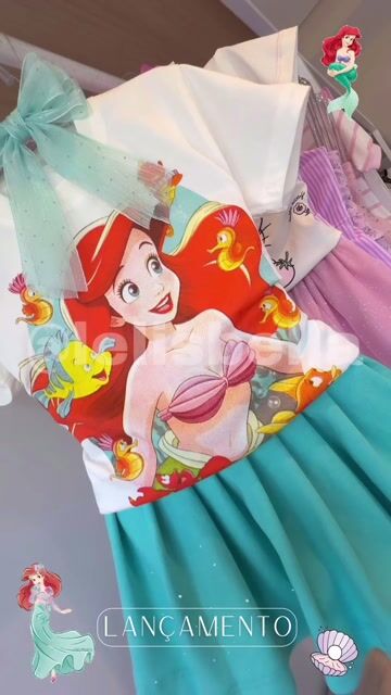Vídeo de Conjunto Ariel - Tam: 2, 3, 4, 6, 8, 10, 12 e 14 anos
