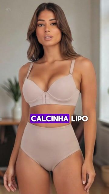 Vídeo de Calcinha Cinta Modeladora Frente dupla de poliamida Lipo Cós Alto Tanga