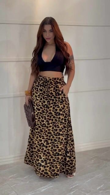 Vídeo de Saia Animal Print Viscolinho