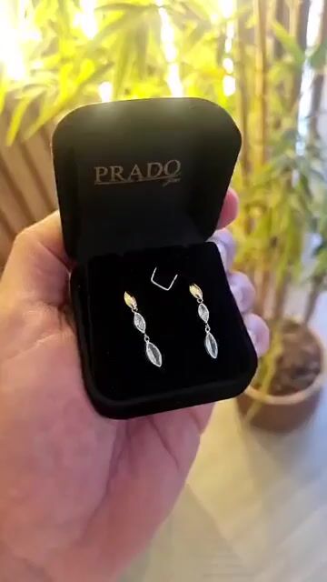 Video de Brinco Navete Zircônias Em Ouro 18k