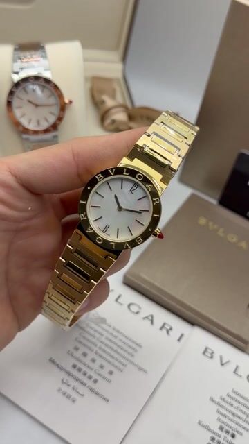 Video de Bvlgari Automatic Silver 33mm- AÇO DOURADO/MOSTRADOR PÉROLA