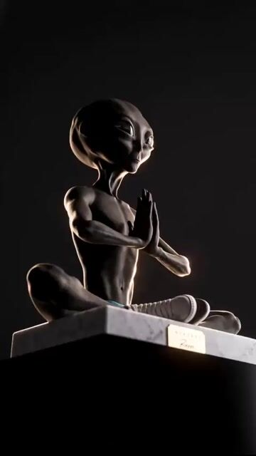 Video de Estatueta de Alien Meditando - Edição Limitada