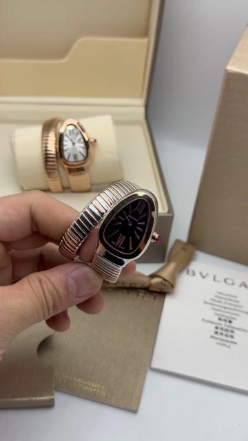 Video de Bvlgari Serpenti Tubogas 33mm - AÇO COM ROSE/MOSTRADOR PRETO