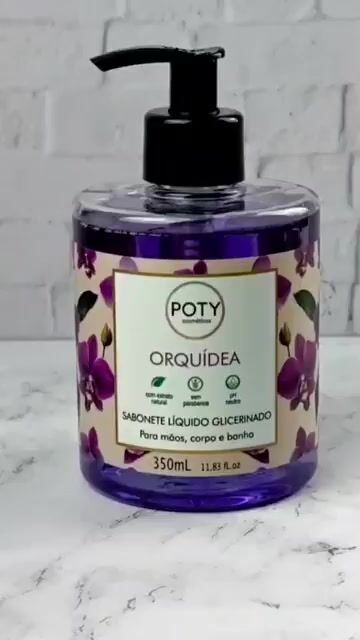 Vídeo de Sabonete Líquido Glicerinado Orquídea 350 ml Poty Cosméticos