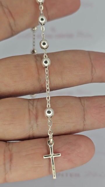 Video de Pulsera Plata 925 Denario Cruz 18.5 Cm Pd - C2256