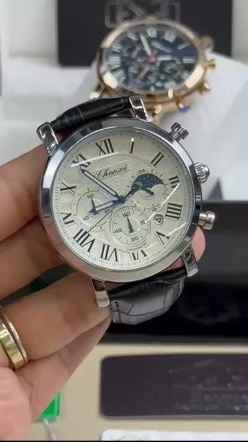 Video de Chenxy 44mm - AÇO/MOSTRADOR BRANCO - COURO