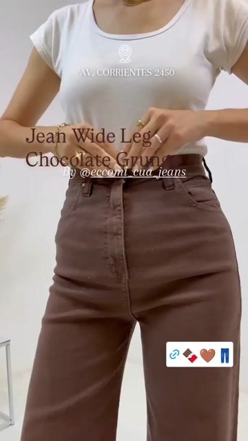 Video de Jean Wide Leg Chocolate Grunge By Eccomi Cua