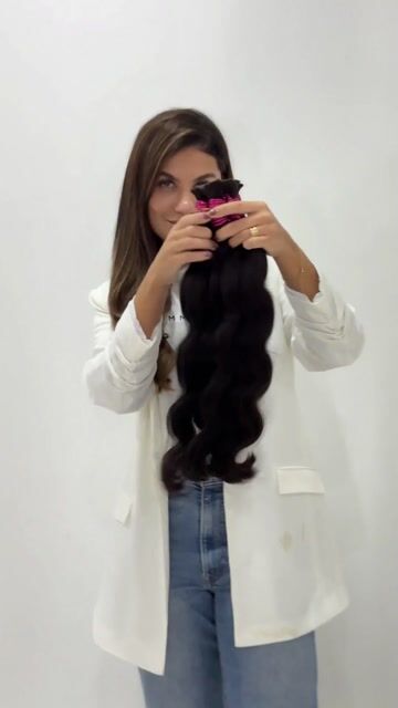 Video de Cabelo Humano Asiático - Leves Ondas (Corda Rosa)