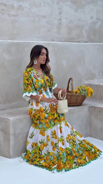 Video de Vestido longo boho de limão siciliano Cod:005