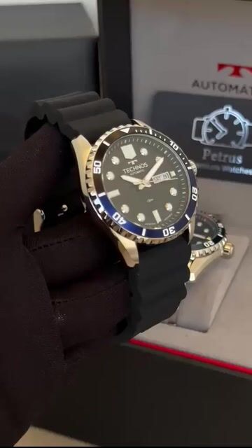 Video de Technos Diver Acqua Bicolor 8205OX/1A 43mm - AÇO/MOSTRADOR PRETO - SILICONE