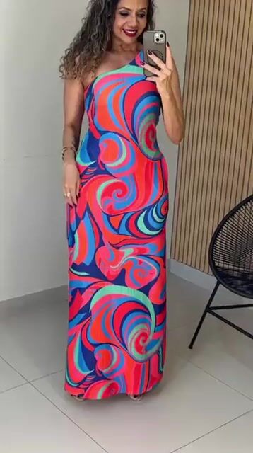 Vídeo de Vestido Longo Nula Manga Anita Est. Espirais