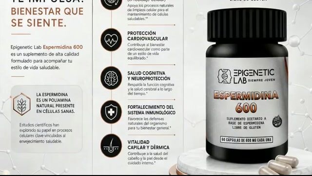 Video de ESPERMIDINA 600 X 60 CAPSULAS DE 600 MG SIN TACC LONGEVIDAD