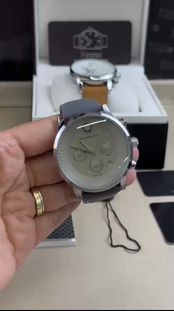 Video de Montblanc 43mm - AÇO/MOSTRADOR CINZA - COURO